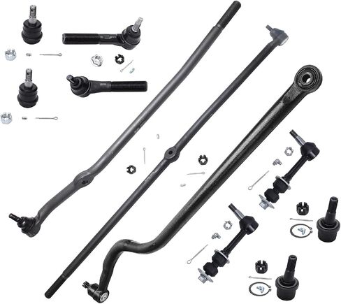 Detroit Axle - 4WD Front 11pc kit for 2000 2001 2002 Dodge Ram 2500 3500 ، 4 ball ball roavies 4 inner & ueter tie rots 2 sway bar jonss 1 bar track bar acplication in Saudi Arabia