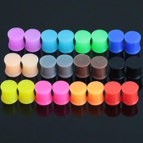 Silicone Transparent 1 Pair Flexible Solid Ear Plugs Hypoallergenic Saddle Gauges Earrings Gage Starter Soft Stretching Piercing Jewelry Tuneles De Oreja Para Hombre for Men Women 3 mm(8 G) in Saudi Arabia