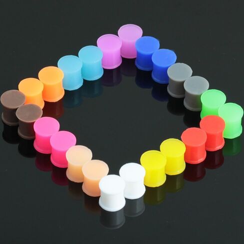 Silicone Transparent 1 Pair Flexible Solid Ear Plugs Hypoallergenic Saddle Gauges Earrings Gage Starter Soft Stretching Piercing Jewelry Tuneles De Oreja Para Hombre for Men Women 3 mm(8 G) in Saudi Arabia