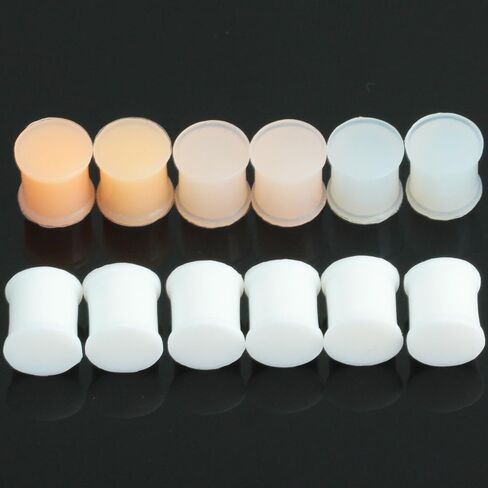 Silicone Transparent 1 Pair Flexible Solid Ear Plugs Hypoallergenic Saddle Gauges Earrings Gage Starter Soft Stretching Piercing Jewelry Tuneles De Oreja Para Hombre for Men Women 3 mm(8 G) in Saudi Arabia