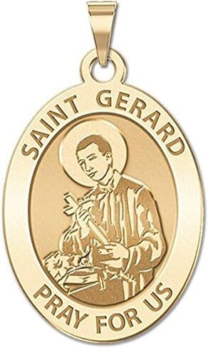 PicturesOnGold.com Saint Gerard Religious Medal - 1/2 X 2/3 Inch Size of Dime, Solid 14K Yellow Gold in Saudi Arabia