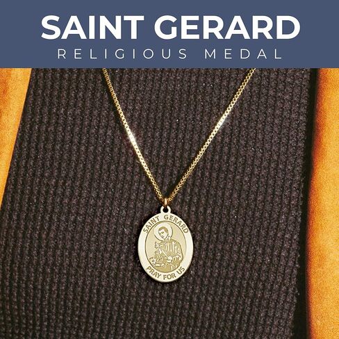 PicturesOnGold.com Saint Gerard Religious Medal - 1/2 X 2/3 Inch Size of Dime, Solid 14K Yellow Gold in Saudi Arabia