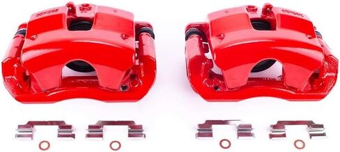 Power Stop Front S6066 Pair of High-Temp Red Powder Coated Calipers For Mercedes-Benz C250 2012-2015, Mercedes-Benz C300 2009-2012 [Model Specific] in Saudi Arabia