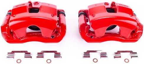 Power Stop Front S6066 Pair of High-Temp Red Powder Coated Calipers For Mercedes-Benz C250 2012-2015, Mercedes-Benz C300 2009-2012 [Model Specific] in Saudi Arabia