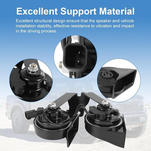 Horn Assembly with Bracket Dual Note Electric Horn Level 2 Compatible with Ford F250 F350 Super Duty 2017-2022 Replaces# HC3Z-13832-G in Saudi Arabia