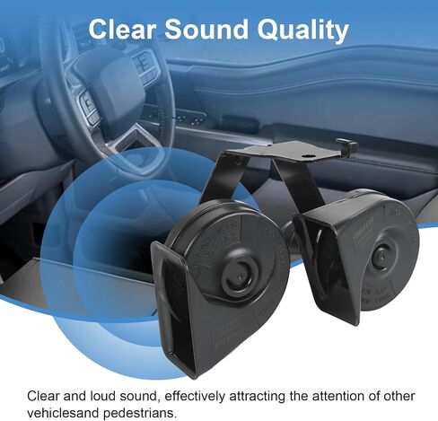 Horn Assembly with Bracket Dual Note Electric Horn Level 2 Compatible with Ford F250 F350 Super Duty 2017-2022 Replaces# HC3Z-13832-G in Saudi Arabia