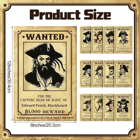 Marspark 12 Pcs Western Wanted Sign Cutouts for Halloween 8 x 12 Inch Wanted Paper Poster with Glue 12 Designs Multicolor Party Prop for Barn Dance Western Themed Banquet and Historical Reenactment in Saudi Arabia