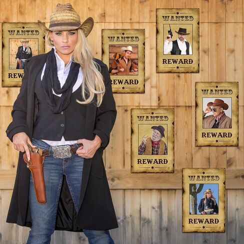 12 PCS Western Wishing Poster for Halloween Wanted Paper Poster with Glue Point MulticOlor Party Prop for Western Seried Banquet Historical Reenction (10 × 15 Int) in Saudi Arabia