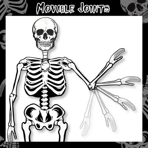 Halloween Skeletons Decorations, 3.2ft Large Paper Skeleton Decor Vintage Posable Jointed Skeleton for Halloween Birthday Spooky Party Windows Door Decorations (1 Pack) in Saudi Arabia