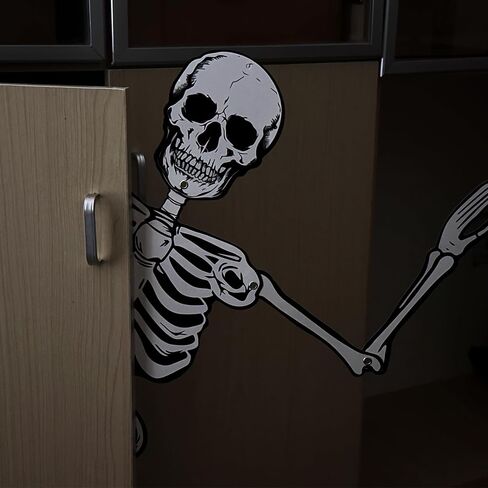 Halloween Skeletons Decorations, 3.2ft Large Paper Skeleton Decor Vintage Posable Jointed Skeleton for Halloween Birthday Spooky Party Windows Door Decorations (1 Pack) in Saudi Arabia