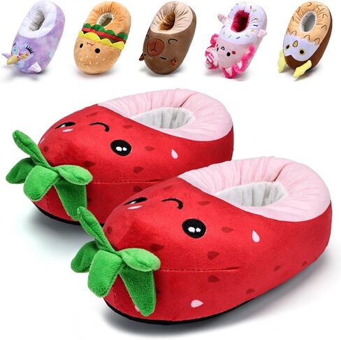 IceUnicorn Toddler Cute Animal Slippers Kids Christmas Plush Warm House Shoes Girls Boys Bedroom Indoor Washable Slipper in Saudi Arabia