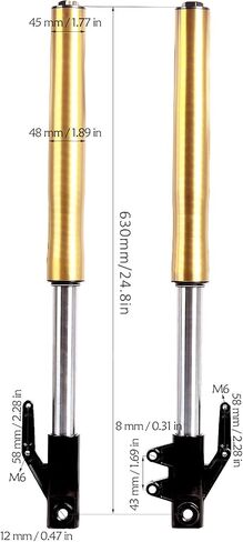 Upside Down 12mm Axle 45mm/48mm 630mm Front Forks Tube Shock Suspension For Dirt Pit Bike Monkey Mini Trail Razor Apollo Coolster Taotao SSR 70CC 110CC 125CC CRF50 XR50 in Saudi Arabia