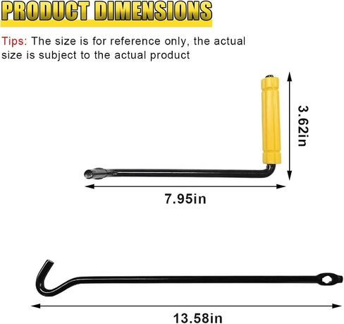 Car Scissor Jack Handle, Automotive Wheel Lug Wrench, Steel Vehicle Tire Lift Tool, Universal Trailer Jack Replacement & Repair Accessory for SUV, Sedan, Truck (Extended) in Saudi Arabia
