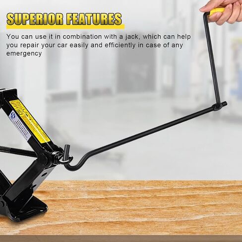 Car Scissor Jack Handle, Automotive Wheel Lug Wrench, Steel Vehicle Tire Lift Tool, Universal Trailer Jack Replacement & Repair Accessory for SUV, Sedan, Truck (Extended) in Saudi Arabia