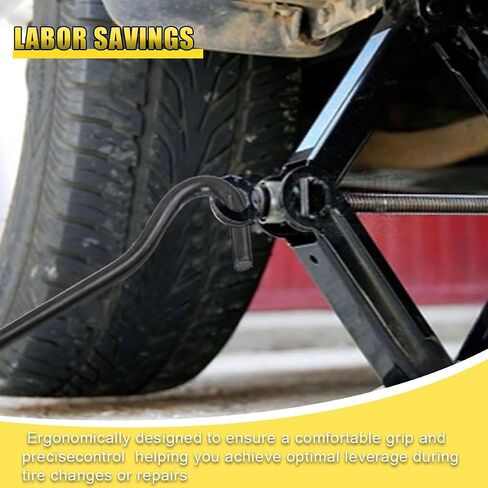 Car Scissor Jack Handle, Automotive Wheel Lug Wrench, Steel Vehicle Tire Lift Tool, Universal Trailer Jack Replacement & Repair Accessory for SUV, Sedan, Truck (Extended) in Saudi Arabia