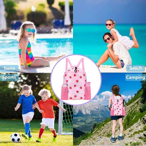 حقيبة السباحة RHCPFOVR Galaxy للفتيات - حقيبة ظهر برباط للأطفال حقيبة سباحة للشاطئ وحمام السباحة وحقائب سحب خفيفة الوزن وحقيبة رياضية مقاومة للماء مع حامل زجاجة مياه in Kuwait