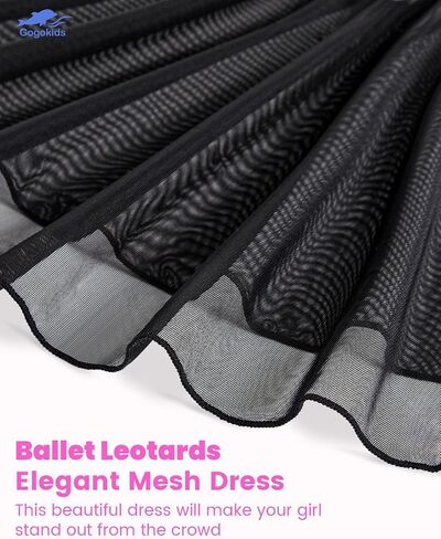 Gogokids Ballet Leotards for Girls Long Sleve Lace Dance Leotards Toddler Dance Dress with Removable Skirt Combo 4-12Y in Kuwait