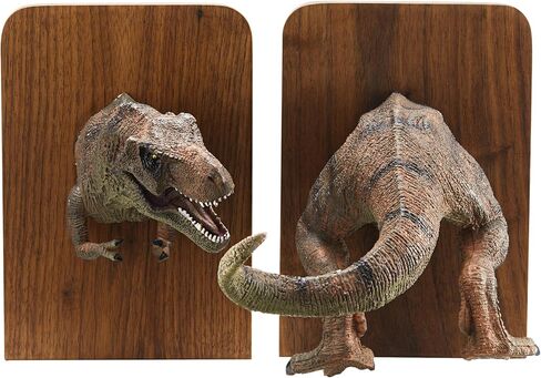 Unique Handmade Resin Dinosaur Bookends for Kids and Adults - Cute Book Holder for Home, Office, School Library - Decorative and Sturdy Book Stands - Perfect Gif (T-Rex) in Saudi Arabia