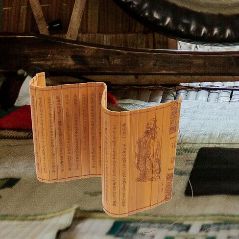 Logofun الصينية الرجعية Bamboo Books الصينية Bamboo Book Props Scroll Slip Wooden Tove in Kuwait
