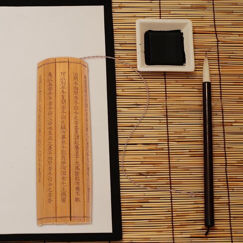 Logofun الصينية الرجعية Bamboo Books الصينية Bamboo Book Props Scroll Slip Wooden Tove in Kuwait