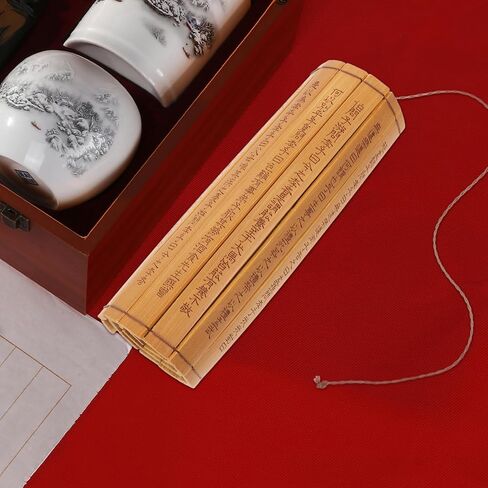 Logofun الصينية الرجعية Bamboo Books الصينية Bamboo Book Props Scroll Slip Wooden Tove in Kuwait