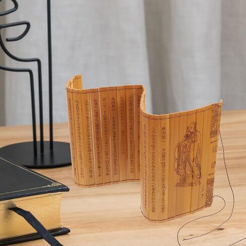 Logofun الصينية الرجعية Bamboo Books الصينية Bamboo Book Props Scroll Slip Wooden Tove in Kuwait