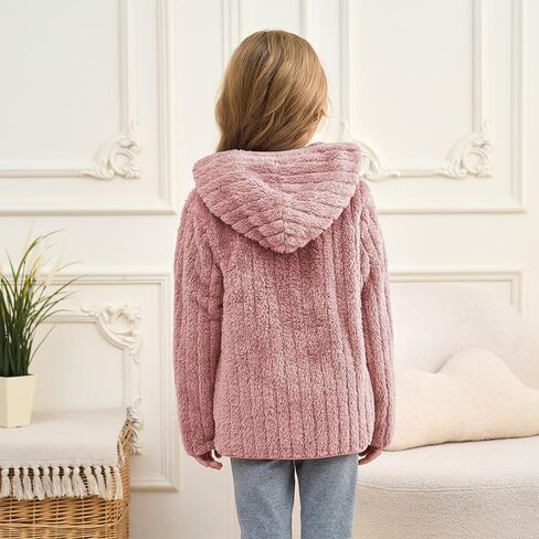 فتيات الصوف جاكيتات الأولاد شيربا هوديز الضوء قمم كاملة zip up الأطفال بلوزات الحجم 3-12 سنة in Kuwait