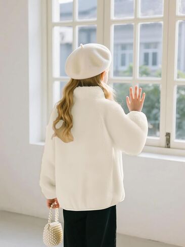 AIWUHE Toddler Girls Boys Fleece Jacket Kids Polar Fleece Zipper Jacket Soft Fall Winter Warm Outerwear With Pockets 2-8Y in Saudi Arabia