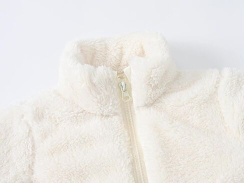 AIWUHE Toddler Girls Boys Fleece Jacket Kids Polar Fleece Zipper Jacket Soft Fall Winter Warm Outerwear With Pockets 2-8Y in Saudi Arabia