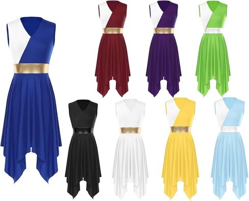 Lyrical dance costumes Womens Gymnatics Ballet Lyrical Dance Prom Party Dress Sleeveless Modern Praise Dance Costume in Saudi Arabia