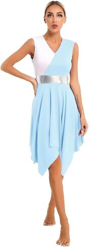Lyrical dance costumes Womens Gymnatics Ballet Lyrical Dance Prom Party Dress Sleeveless Modern Praise Dance Costume in Saudi Arabia