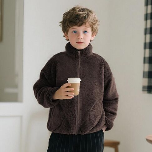 AIWUHE Toddler Girls Boys Fleece Jacket Kids Polar Fleece Zipper Jacket Soft Fall Winter Warm Outerwear With Pockets 2-8Y in Saudi Arabia