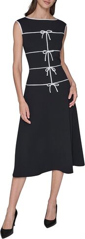 كارل لاجيرفيلد للسيدات القصيرة الأكمام الكريب CREPE ارتداء لعمل MIDI فستان in Saudi Arabia