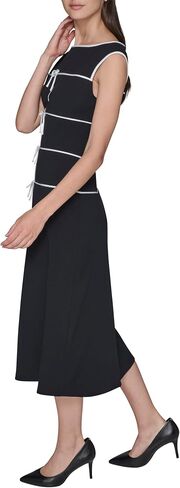 كارل لاجيرفيلد للسيدات القصيرة الأكمام الكريب CREPE ارتداء لعمل MIDI فستان in Saudi Arabia