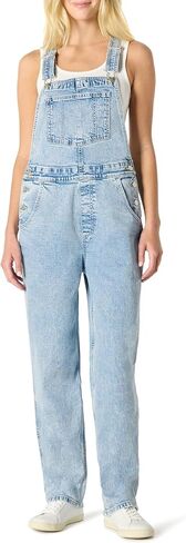 Amazon Essentials Women's Medium Stretch Denim Relaxed-Fit Straight Leg Overalls in Saudi Arabia