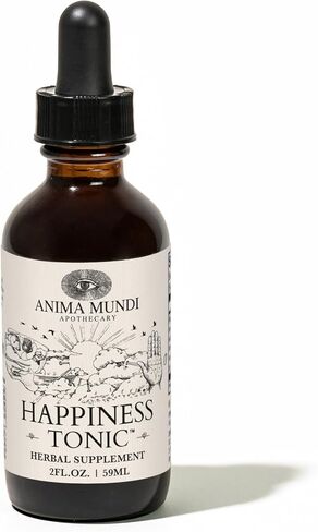 Anima Mundi Apothecary Herbal Ashwagandha Drops - Happiness Tonic for Gentle Mood Support and Relaxation - Adaptogenic Drops with Organic Ashwagandha, Rhodiola, St. John's Wort & More (2oz / 59ml) in Kuwait