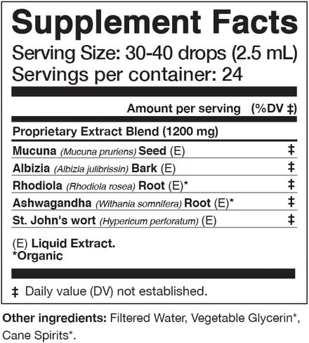 Anima Mundi Apothecary Herbal Ashwagandha Drops - Happiness Tonic for Gentle Mood Support and Relaxation - Adaptogenic Drops with Organic Ashwagandha, Rhodiola, St. John's Wort & More (2oz / 59ml) in Kuwait