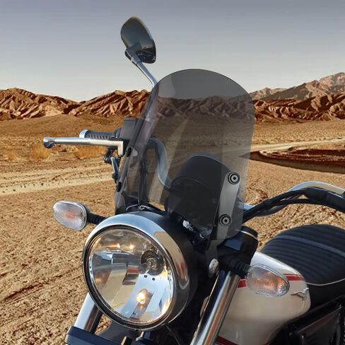 Xitomer Motorcycle Windshield Windscreen Compatible with Moto Guzzi V9 Bobber / Roamer 2016 2017 2018 2019 2020 Windshield with Bracket, Wind Deflector (Gray) in Saudi Arabia