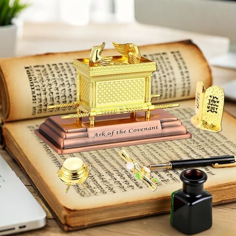 Ark of the Model Model Replica - خيمة الكتاب المقدس مع قضيب Aaron ، أقراص Manna & Stone لهواة الجمع ، الديكور الديني ، دراسة الكتاب المقدس （Small） in Saudi Arabia