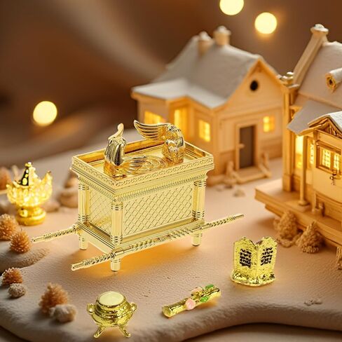 Ark of the Model Model Replica - خيمة الكتاب المقدس مع قضيب Aaron ، أقراص Manna & Stone لهواة الجمع ، الديكور الديني ، دراسة الكتاب المقدس （Small） in Kuwait
