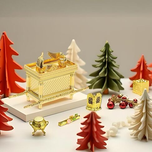 Ark of the Model Model Replica - خيمة الكتاب المقدس مع قضيب Aaron ، أقراص Manna & Stone لهواة الجمع ، الديكور الديني ، دراسة الكتاب المقدس （Small） in Kuwait