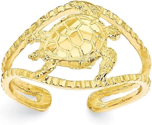 ICECARATS 14K الصلبة الصلبة الذهب السلحفاة البحرية قابلة للتعديل حلقة اصبع القدمين مفتوحة MIDI الفرقة الصيفية المجوهرات الشاطئ in Saudi Arabia