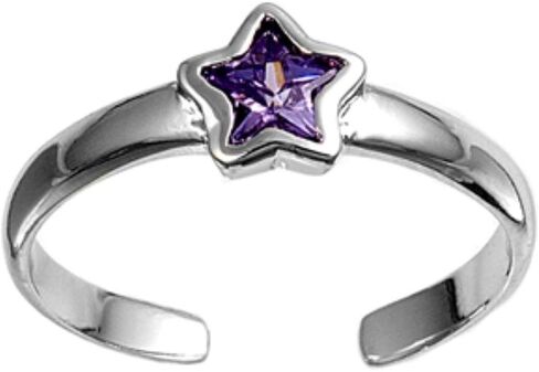 Blue Apple Co. Silver Toe Ring Star محاكاة الزركونيا المكعب 925 الفضة الاسترليني (2 مم) in Saudi Arabia