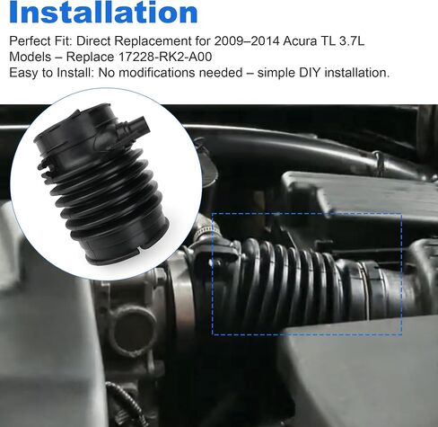أنبوب تمهيد أنبوب أنبوب أنبوب أنبوب القناة 17228-RK2-A00 متوافق مع 2009-2014 ACURA TL 3.7 L in Saudi Arabia