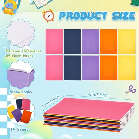 100 Pcs Colorful Blank Books Bulk Blank Books for Kids to Write Stories Mini Notebooks Hardcover Sketchbooks Journal for Drawing Writing in Saudi Arabia