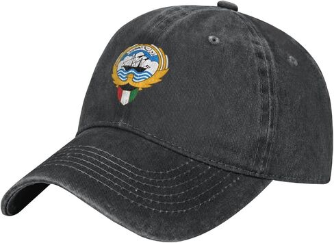 شعار من نمط الكويت طباعة قبعة البيسبول للرجال للرجال أبي قبعة قابلة للتعديل سوداء الأسود in Saudi Arabia