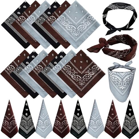24 Pack Paisley Bandanas Bulk Usisex Cowboy Bandanas Head و Dearf Necktie Cover in Kuwait