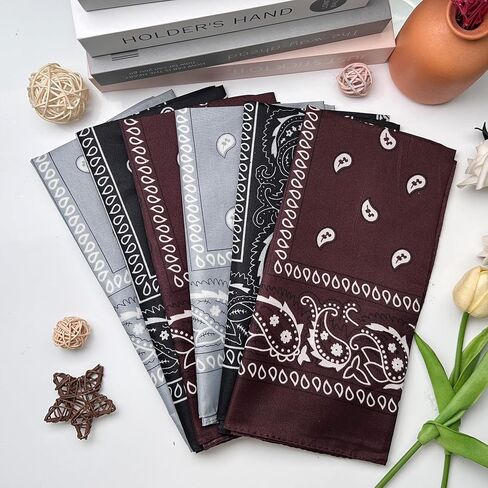 24 Pack Paisley Bandanas Bulk Usisex Cowboy Bandanas Head و Dearf Necktie Cover in Kuwait