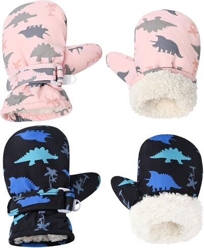 Fleece Lined Mittens for Baby Boys Girls,Baby Toddler Little Kids Winter Warm Gloves Mittens in Kuwait