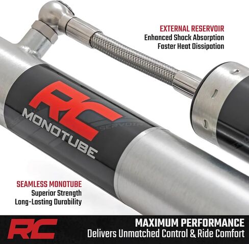 Rough Country M1R Monotube Rear Shocks with External Reservoir for Jeep Gladiator JT (2020–2025) w/3-4" Lift - High-Performance Off-Road Shock Absorbers, 2-Pack in Saudi Arabia